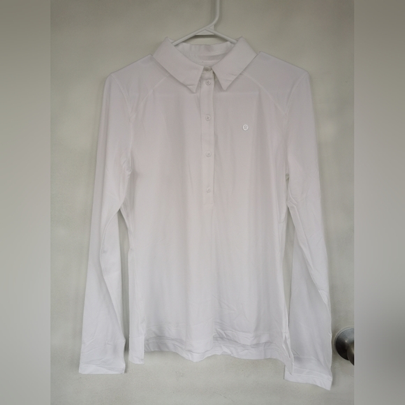 Lululemon Quick-Dry Long-Sleeve Polo ShirtStraight Hem size M - Picture 7 of 12
